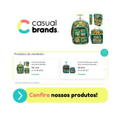 Imagem de Kit Mochila Escolar Grande Com Rodinha e Lancheira Color Block Puket