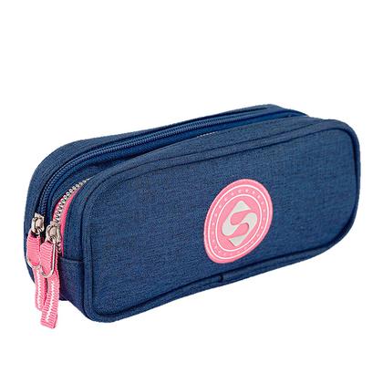 Imagem de Kit Mochila Escolar Grande Trend Estojo Sestini Azul Jeans