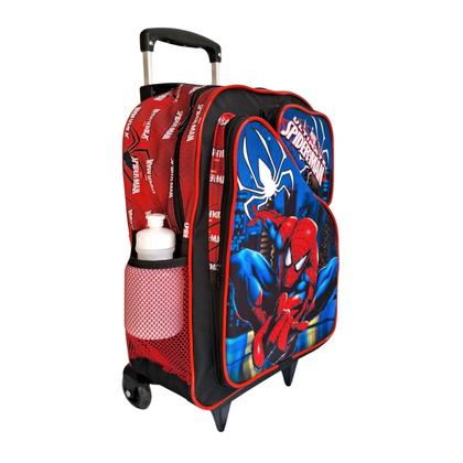 Imagem de Kit Mochila Escolar Homem Aranha Rodinhas Com Lancheira E Estojo