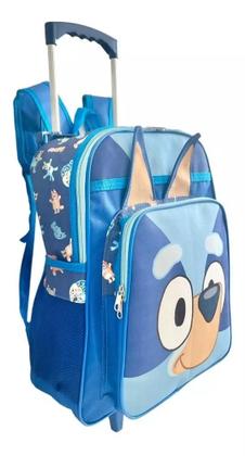 Imagem de Kit Mochila Escolar Infantil Cachorrinha Bluey Rodinhas G F5