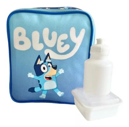 Imagem de Kit Mochila Escolar Infantil Cachorrinha Bluey Rodinhas G F5