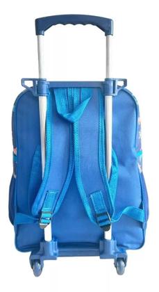 Imagem de Kit Mochila Escolar Infantil Cachorrinha Bluey Rodinhas G F5