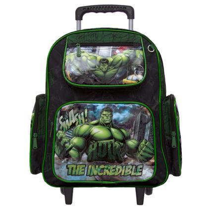 Imagem de Kit Mochila Escolar Infantil com Rodinhas Incrivel Hulk