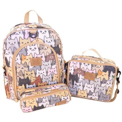 Imagem de Kit Mochila Escolar Infantil Completo Menina Menino Bolsa