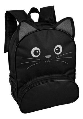 Imagem de Kit Mochila Escolar Infantil Gatinho Com Estojo Triplo Menino Menina Presente Crianças