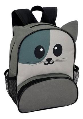 Imagem de Kit Mochila Escolar Infantil Gatinho Com Estojo Triplo Menino Menina Presente Crianças