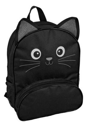 Imagem de Kit Mochila Escolar Infantil Gatinho Com Estojo Triplo Menino Menina Presente Crianças