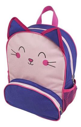 Imagem de Kit Mochila Escolar Infantil Gatinho Com Estojo Triplo Menino Menina Presente Crianças