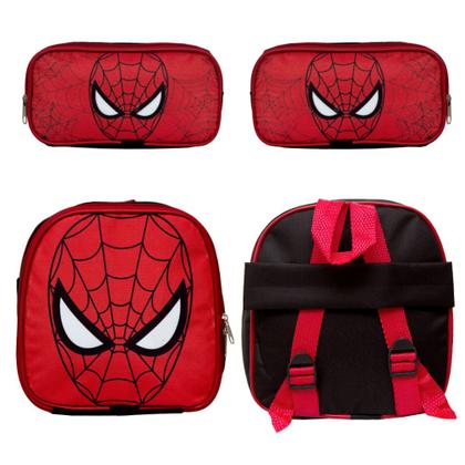 Imagem de Kit Mochila Escolar Infantil Homem Aranha Marvel de Rodinhas