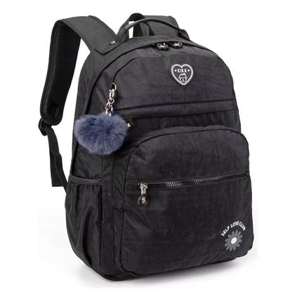 Imagem de Kit Mochila Escolar Infantil KK24M14PT e Estojo Académie Preto - Kika