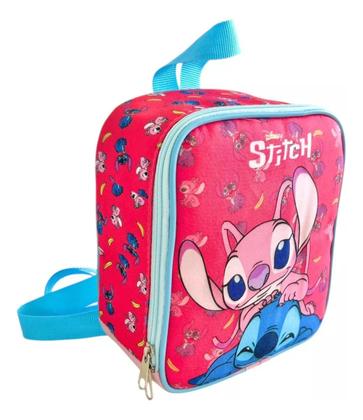 Imagem de Kit Mochila Escolar Infantil Lilo Stitch Glitter Rodinhas G