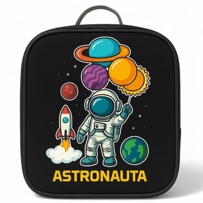 Imagem de Kit Mochila Escolar Infantil Masculina Menino + Lancheira Termica + Estojo  Astronauta