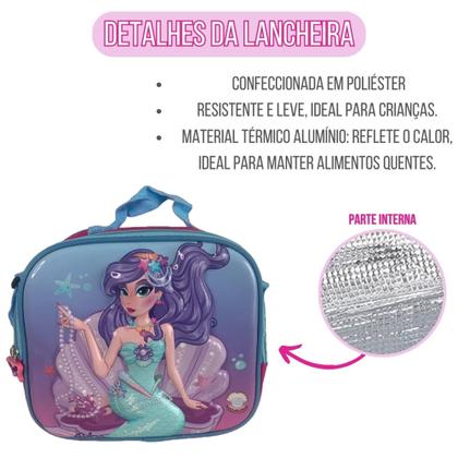 Imagem de Kit Mochila Escolar Infantil Princesa Com e Sem Rodinhas Criança Menina