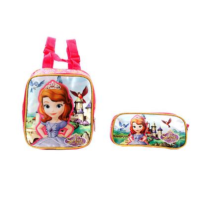Imagem de Kit Mochila Escolar Infantil Princesinha Sofia Com Rodinha