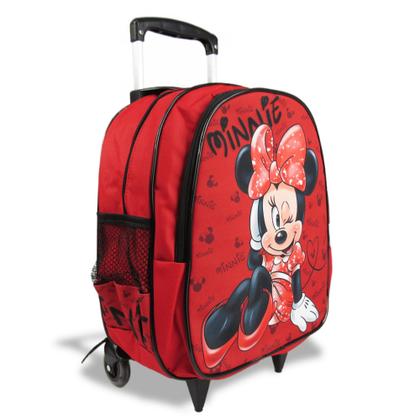 Imagem de Kit Mochila Escolar  Infantil Rodinhas Minnie  Vermelha Tam M