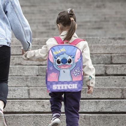 Imagem de Kit Mochila Escolar Infantil Stitch Reforçada Volta As Aulas