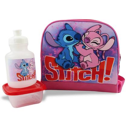 Imagem de Kit Mochila Escolar Infantil Stitch Rodinhas Tam G