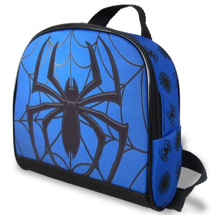 Imagem de Kit Mochila Escolar Infantil Tam G de Rodinhas Spider Azul