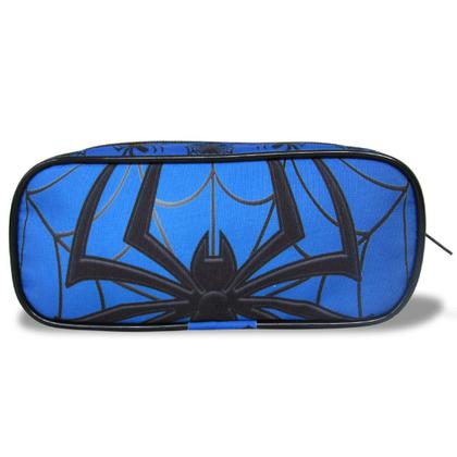 Imagem de Kit Mochila Escolar Infantil Tam G de Rodinhas Spider Azul