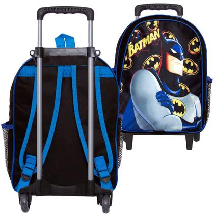 Imagem de Kit Mochila Escolar Juvenil Rodinha Batman Lancheira Estojo