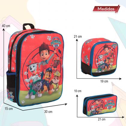 Imagem de Kit Mochila Escolar Masculina Patrulha Canina Desenho Costas