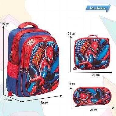 Imagem de Kit Mochila Escolar Masculina Spider Man Lancheira Térmica