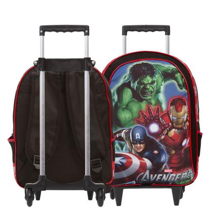 Imagem de Kit Mochila Escolar Menino Rodinha Vingadores + Lancheira
