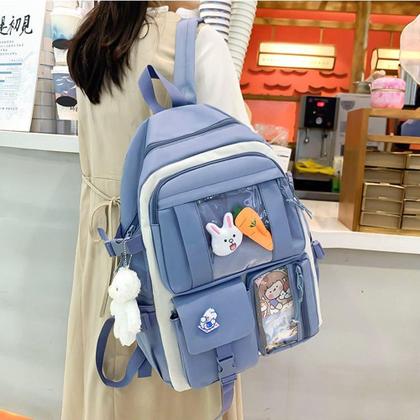 Imagem de Kit Mochila Escolar Passeio Feminina c/ Espaço para Notebook