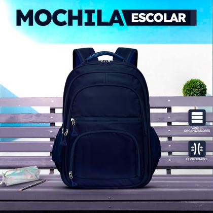 Imagem de Kit Mochila Escolar Passeio Trabalho  Viagens + Fone de Ouvido Via Bluetooth