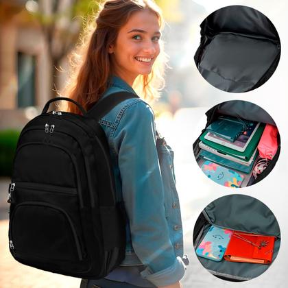 Imagem de Kit Mochila Escolar Passeio Trabalho  Viagens + Fone de Ouvido Via Bluetooth