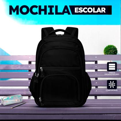 Imagem de Kit Mochila Escolar Passeio Trabalho  Viagens + Fone de Ouvido Via Bluetooth