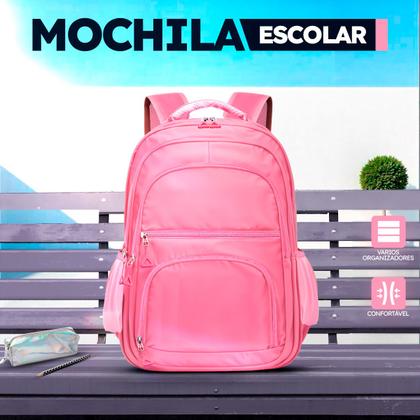 Imagem de Kit Mochila Escolar Passeio Trabalho  Viagens + Fone de Ouvido Via Bluetooth