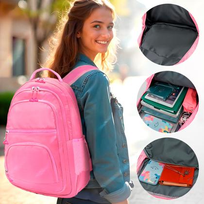 Imagem de Kit Mochila Escolar Passeio Trabalho  Viagens + Fone de Ouvido Via Bluetooth