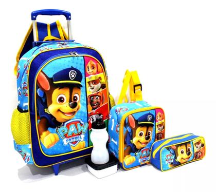 Imagem de Kit Mochila Escolar Patrulha Canina Amigos Paw Rodinhas G