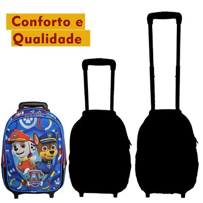 Imagem de Kit Mochila Escolar Patrulha Canina Paw Com Rodinhas