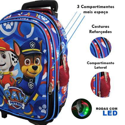 Imagem de Kit Mochila Escolar Patrulha Canina Paw Com Rodinhas