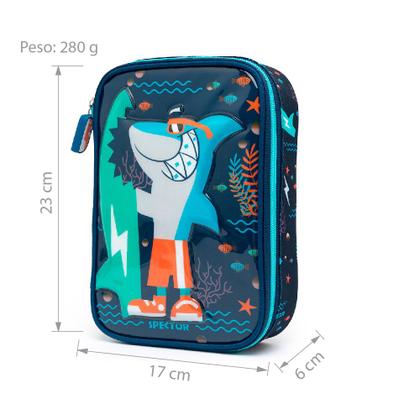 Imagem de Kit Mochila Escolar Rodinha Spector Menino Estojo Lancheira Infantil