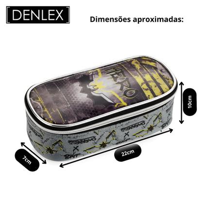 Imagem de Kit Mochila Escolar Rodinhas Infantil Masculino Menino com Lancheira e Estojo Denlex