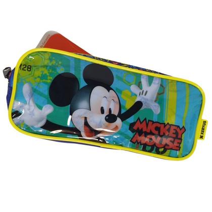 Imagem de Kit Mochila Escolar Rodinhas + Lancheira + Estojo Mickey Mouse Xeryus Com Manchas Na Estampa