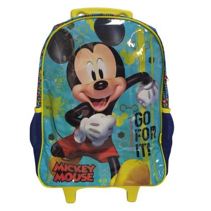 Imagem de Kit Mochila Escolar Rodinhas + Lancheira + Estojo Mickey Mouse Xeryus Com Manchas Na Estampa