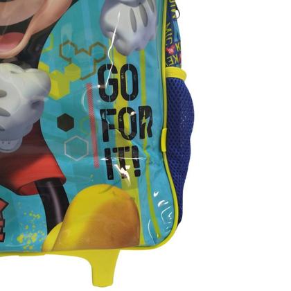 Imagem de Kit Mochila Escolar Rodinhas + Lancheira + Estojo Mickey Mouse Xeryus Com Manchas Na Estampa