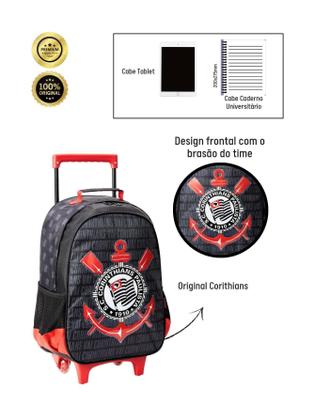 Imagem de Kit Mochila Escolar Rodinhas+Sacola De Viagem Corinthians