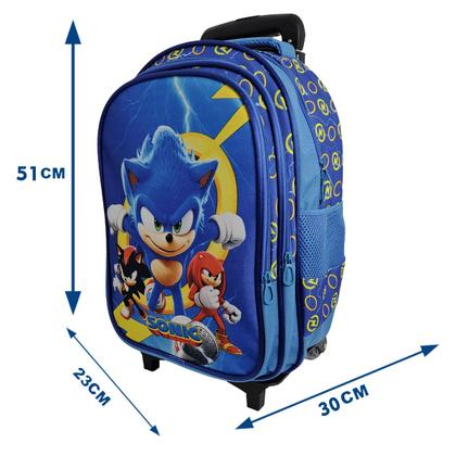 Imagem de Kit Mochila Escolar Sonic Com Rodinhas, Lancheira e Estojo, Sonic 3