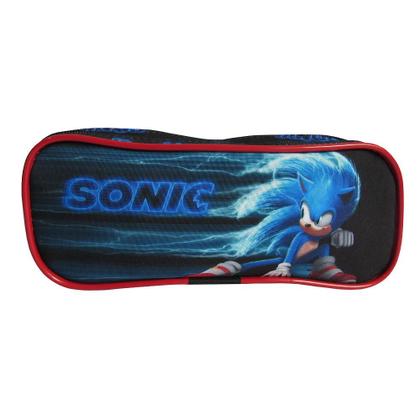 Imagem de Kit Mochila Escolar Sonic Tamanho Grande Rodinhas