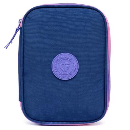 Imagem de Kit Mochila Estojo Infantil Feminino Escolar Espaçoso