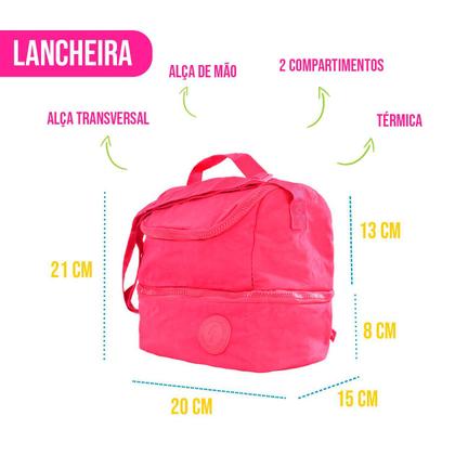 Imagem de Kit Mochila + Estojo + Lancheira Térmica Escolar Estilo Marmita Resistente Ergonômica Viagem - Wincy