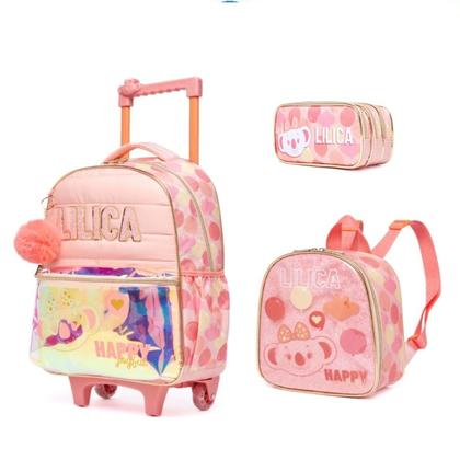 Imagem de Kit Mochila Estojo TRIPLO Lilica Ripilica Happy Da Original