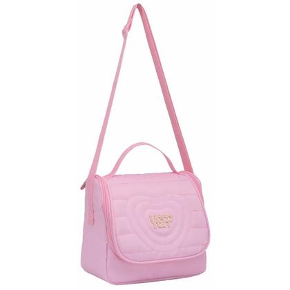 Imagem de Kit Mochila Feminina De Rodinha Coração Juvenil Escolar Com Chaveiro