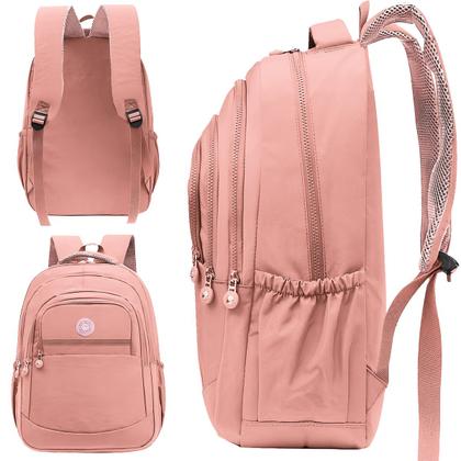 Imagem de Kit Mochila Feminina Escolar Passeio Faculdade + Fone de Ouvido Sem Fio Bluetooth