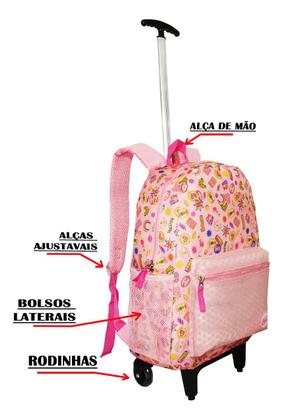 Imagem de Kit Mochila Feminina Love Coração Juvenil Infantil Estojo 